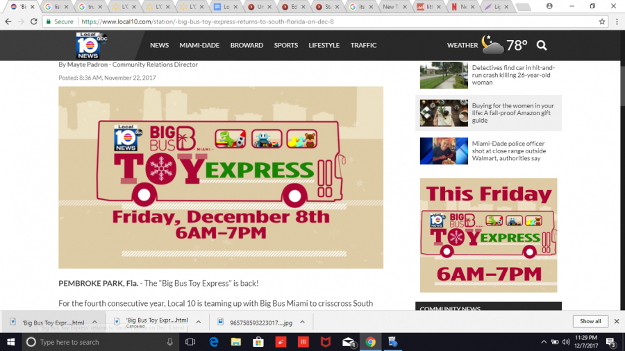 Local 10s Big Bus Toy Express to collect toys across South Florida