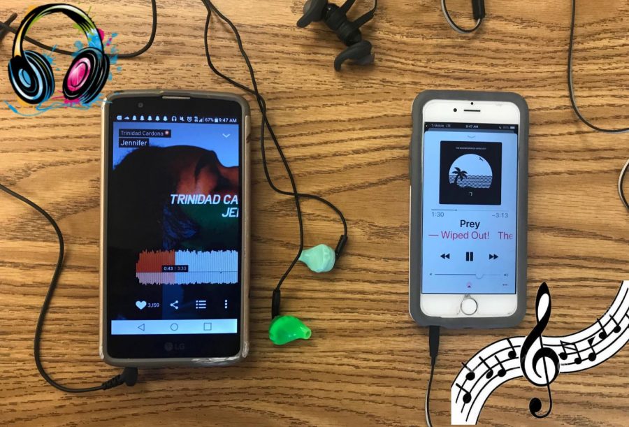 Students+display+their+current+favorite+songs+that+they+enjoy+listening+to+throughout+the+day.