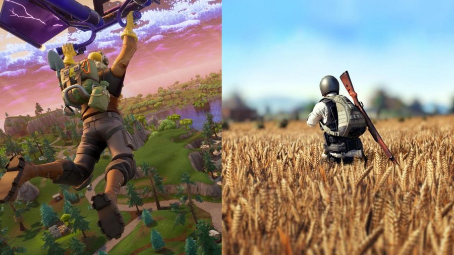 On the left is Fortnite on the right is PUBG (Player Unknowns Battleground.)