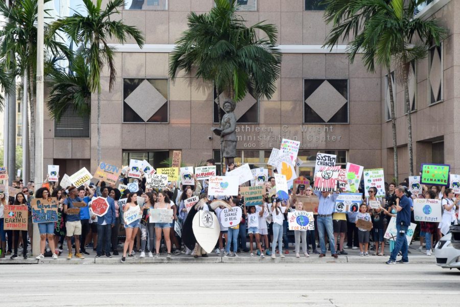Students, Faculty, and Representatives of Broward County Public Schools gather outside of the District Offices in Ft. Lauderdale, FL to protest climate change. These protesters are one of thousands of groups demanding change in their community, taking part in the Global Climate Strike across the world. Students came from schools around  the District, including South Broward High School, Cypress Bay High School, Somerset Acedemy, and many others. 