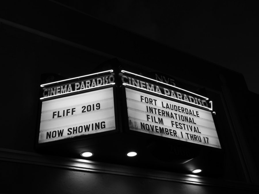 The Cinema Paradiso announcing what movies they will be playing. This theater has been open since 1999 and projects films that didnt make it to the big screen.
