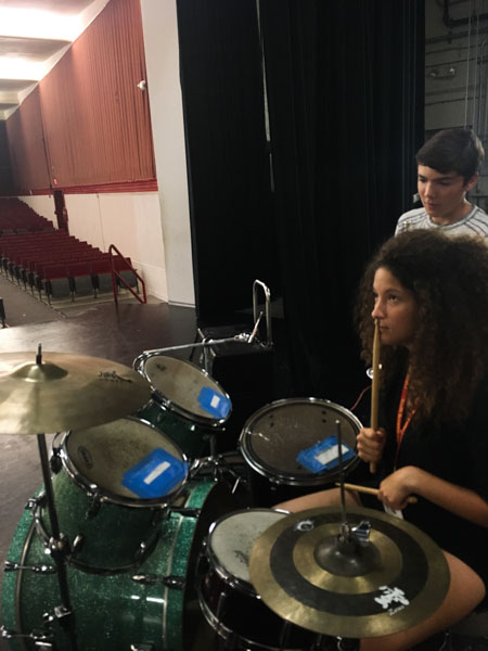 Casandra Del Valle practicing her solo for Jazz band.