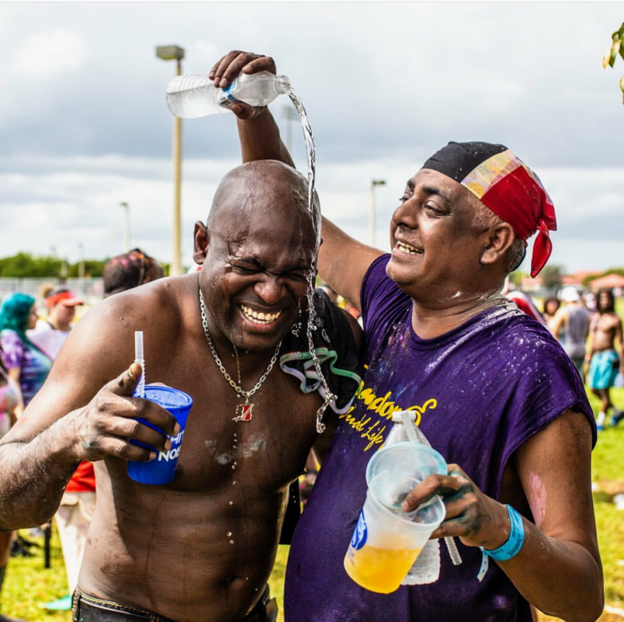 The high spirits take over these two as they are pumped and jumped for Jouvert!