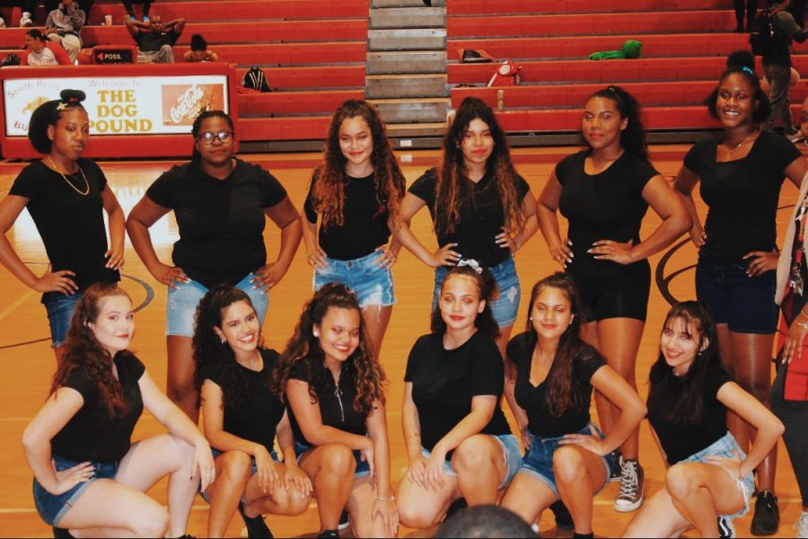 SBHS Dance Team showing their shine and grind while posing for a quick flick.