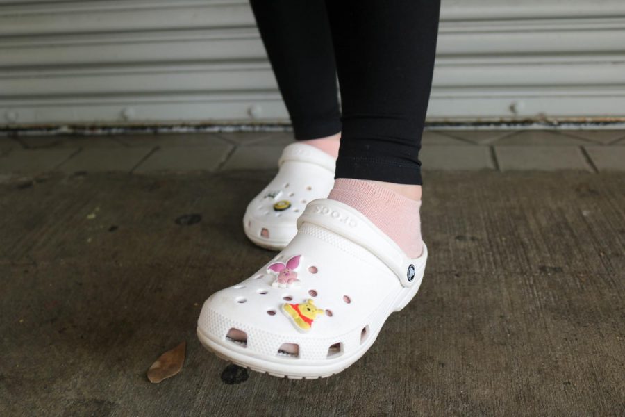 Erika Galabova loves to accessorize her white Crocs with charms from her favorite cartoons as a kid.