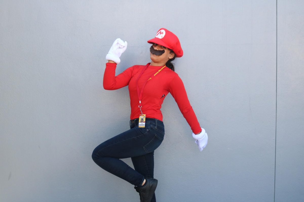 SBHS Freshman student Crystal dressed up as Mario on character day for spirit week.