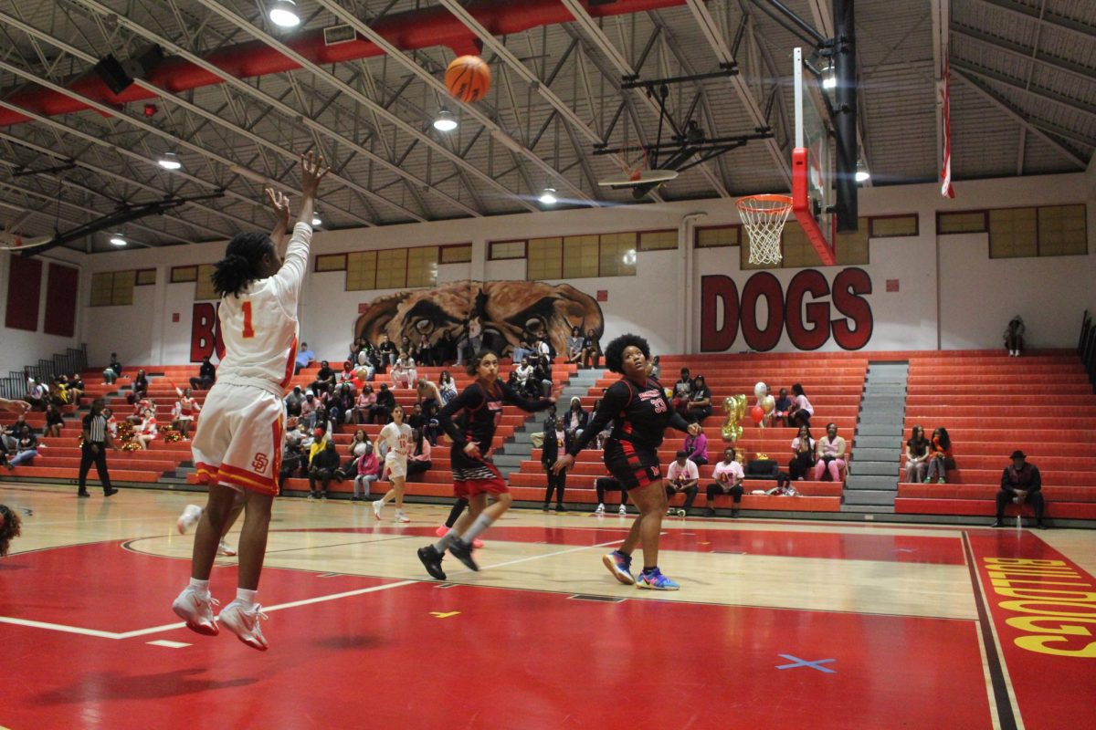 SBHS junior, Neveah Jean-Jacques scores a 3-pointer.