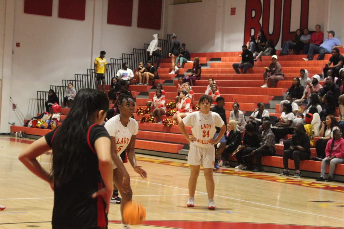 SBHS senior, Ayonna Lewis attempts and rebound and scores!